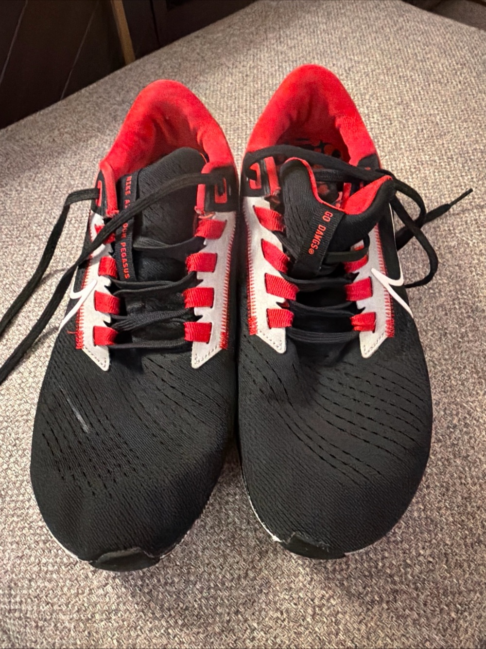 Mike Air Zoom Pegasus 38 Georgia Bulldog Men's Black/Red Running Shoes Sz 8.5